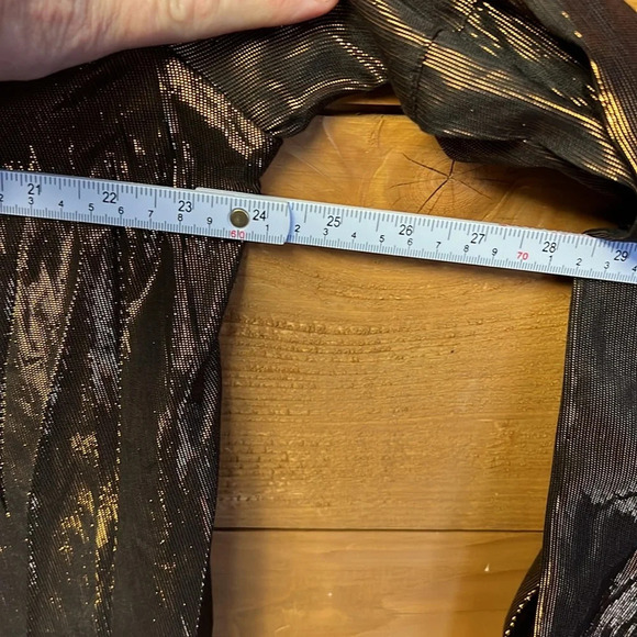 Anthropologie‎ Amadi women’s Merry Metallic Lurex Blouse top Lg Bronze new years - Picture 6 of 10